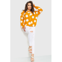 Женская рубашка с длинными рукавами, цвет Горчичный в горох, 102R5085