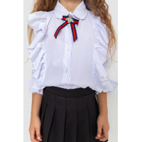 Блуза для девочек нарядная, цвет белый, 172R210