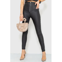 Лосины женские на молнии, цвет черный, 164R1087