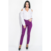 Літні жіночі штани скінні фіолетового кольору 282F007