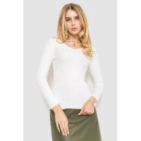 Кофта женская в рубчик, цвет белый, 204R037