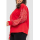 Кофта женская нарядная с шифоновыми рукавами, цвет красный, 102R317