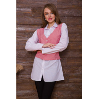 Женская рубашка, с декором в бело-красную полоску, 119R320