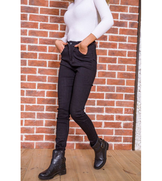 Стрейчевые женские джинсы черного цвета 167R2023-3