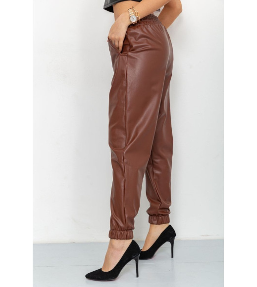 Штани жіночі на флісі, колір коричневий, 115R0501
