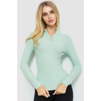 Кофта женская в рубчик, цвет светло-мятный, 204R041