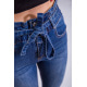 Прямые женские джинсы синего цвета 164R091