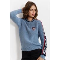 Свитер женский вязаный, цвет голубой, 167R001-2