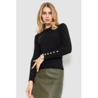 Кофта женская трикотажная однотонная, цвет черный, 204R017