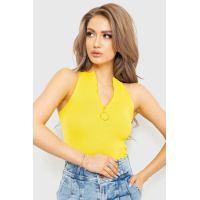 Майка-топ женская укороченная, цвет желтый, 204R010