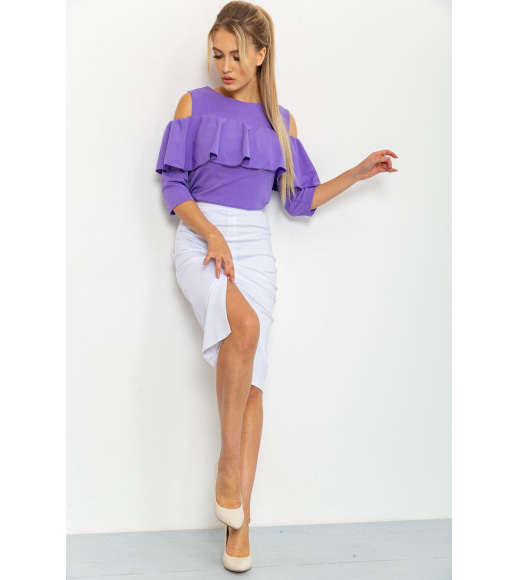 Блузка с открытыми плечами и воланом цвет Фиолетовый 172R35-1