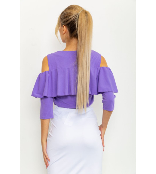 Блузка з відкритими плечами і воланом колір Фіолетовий 172R35-1
