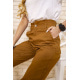 Жіночі джинси МОМ з резинкою на талії коричневого кольору 164R180