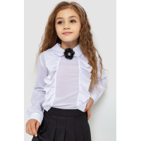Блуза для девочек нарядная, цвет белый, 172R103