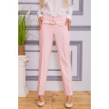 Класичні жіночі штани рожевого кольору з поясом 182R245