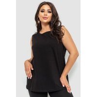 Майка женская батал однотонная, цвет черный, 102R5178