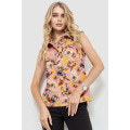 Блуза без рукавів з квітковим принтом, колір пудровий, 102R068-5