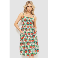 Сарафан жен.ский с цветочным принтом, цвет красно-зеленый, 221R1932