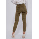 Вельветовые женские штаны цвета хаки 123R17864