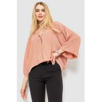 Блуза классическая однтонная, цвет пудровый, 102R332-3