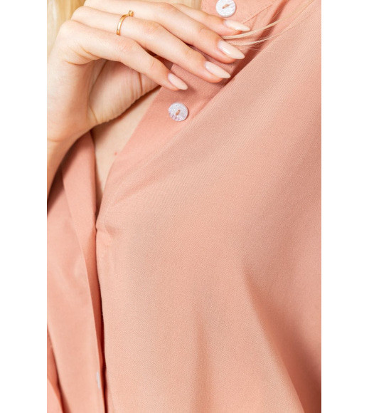 Блуза классическая однтонная, цвет пудровый, 102R332-3