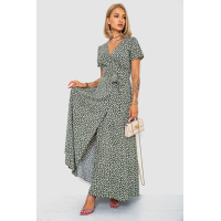 Сарафан в горох, цвет оливковый, 241R157-1