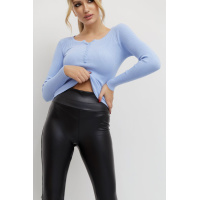 Кофта жеснкая базовая в рубчик, цвет голубой, 204R002