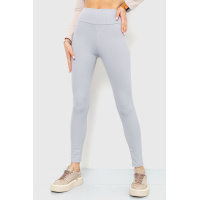 Лосины в рубчик на флисе, цвет светло-серый, 205R706