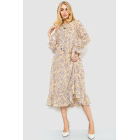 Платье шифоновое на подкладке, цвет желто-сиреневый, 214R9002