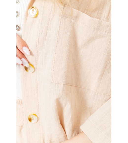 Костюм жіночий вільного крою тканина льон, колір світло-бежевий, 177R024