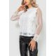 Блуза жіноча гіпюрова класична, колір білий, 204R150
