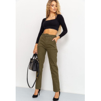 Брюки женские с ремнем, цвет хаки, 131R111