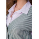 Женская рубашка, с декором в бело-зеленую полоску, 119R320