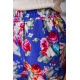 Женские брюки на резинке синего цвета с узором 172R076-1