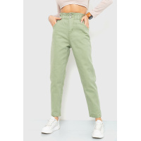 Джинсы женские однотонные, цвет светло-оливковый, 164R2153