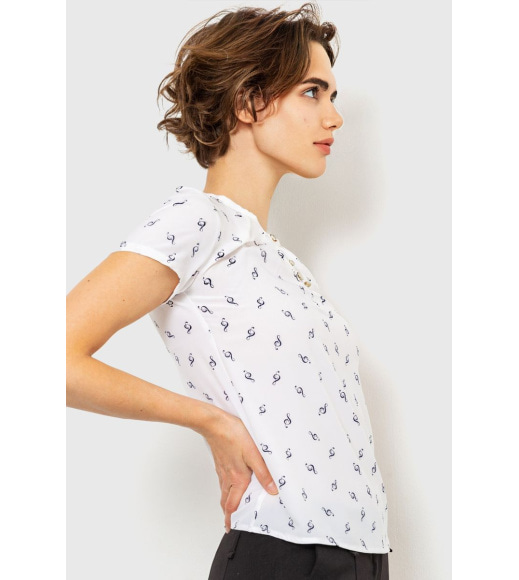 Блуза с принтом, цвет молочный, 230R112-1