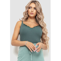 Майка женская в рубчик, цвет зеленый, 204R020-1