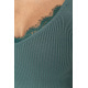 Майка женская в рубчик, цвет зеленый, 204R020-1