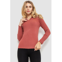 Кофта женская однотонная, цвет темно-коралловый, 204R018