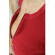 Кофта женская на молнии в рубчик, цвет бордовый, 204R003