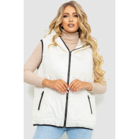 Жилетка женская однотонная с капюшоном, цвет молочный, 102R355