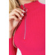 Кофта жіноча на блискавці в рубчик, колір рожевий, 204R041