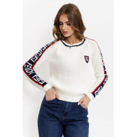 Свитер женский вязаный, цвет белый, 167R001-2