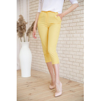 Укороченные женские брюки желтого цвета 167R1586