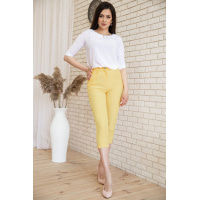 Укороченные женские брюки желтого цвета 167R1586