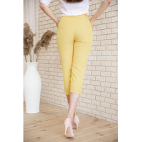 Вкорочені жіночі штани жовтого кольору 167R1586