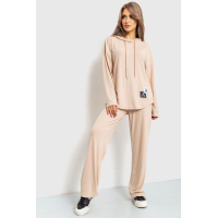 Костюм женский с капюшоном, цвет светло-бежевый, 131R8363