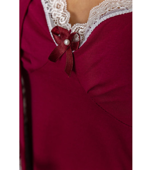 Ночная рубашка с халатом, цвет бордово-серый, 219RX-799