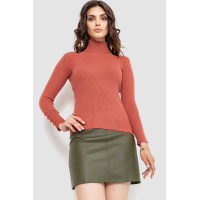 Гольф женский в рубчик, цвет темно-коралловый, 204R036