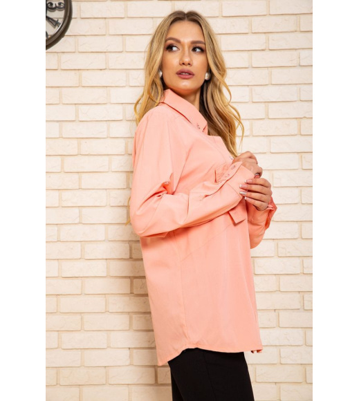 Жіноча сорочка з довгими рукавами, персикового кольору, 102R140